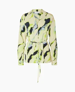 Dames Selected Femme Blouses*Blouse Lilian Ls Aop Shirt B Goud