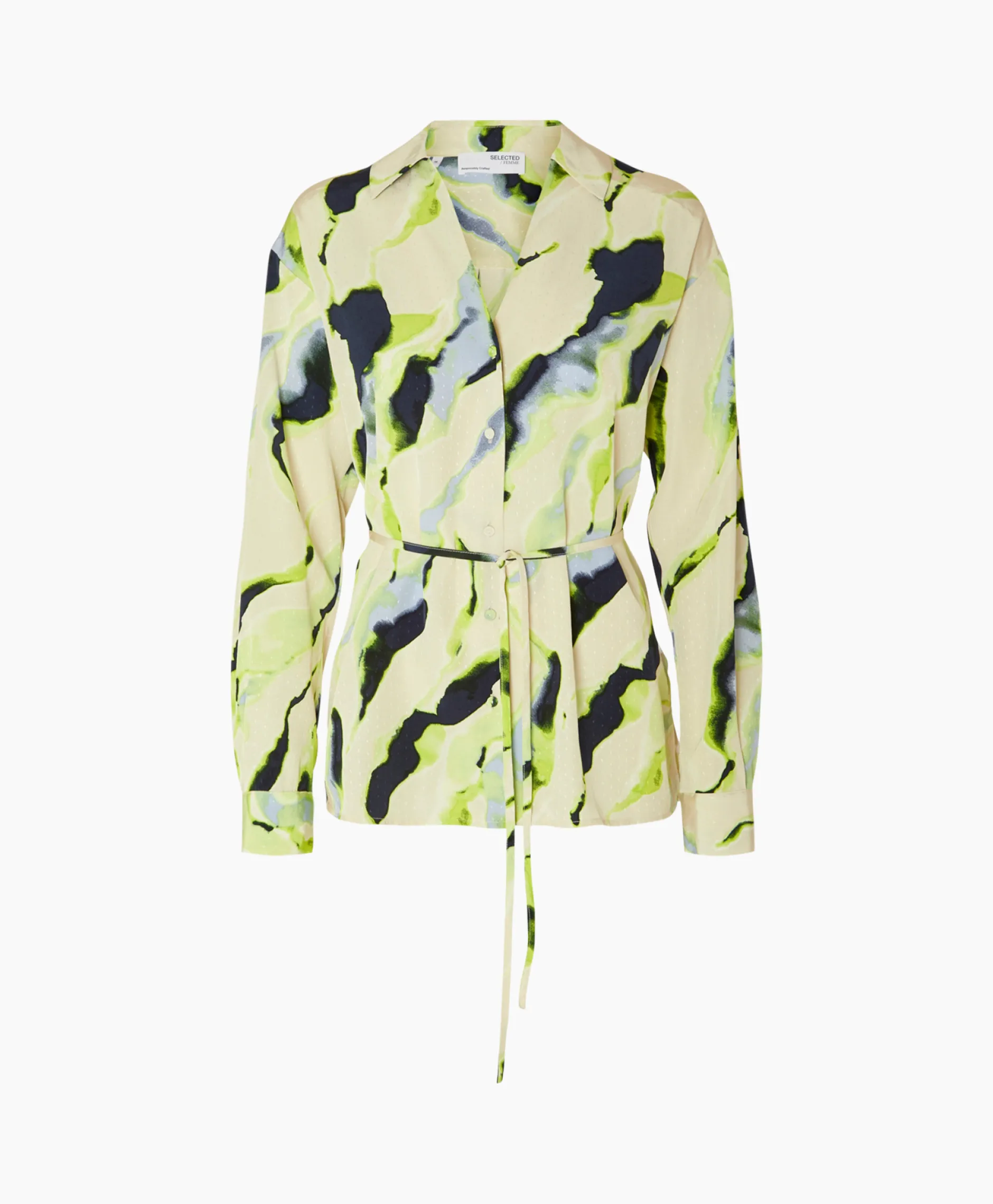 Dames Selected Femme Blouses*Blouse Lilian Ls Aop Shirt B Goud