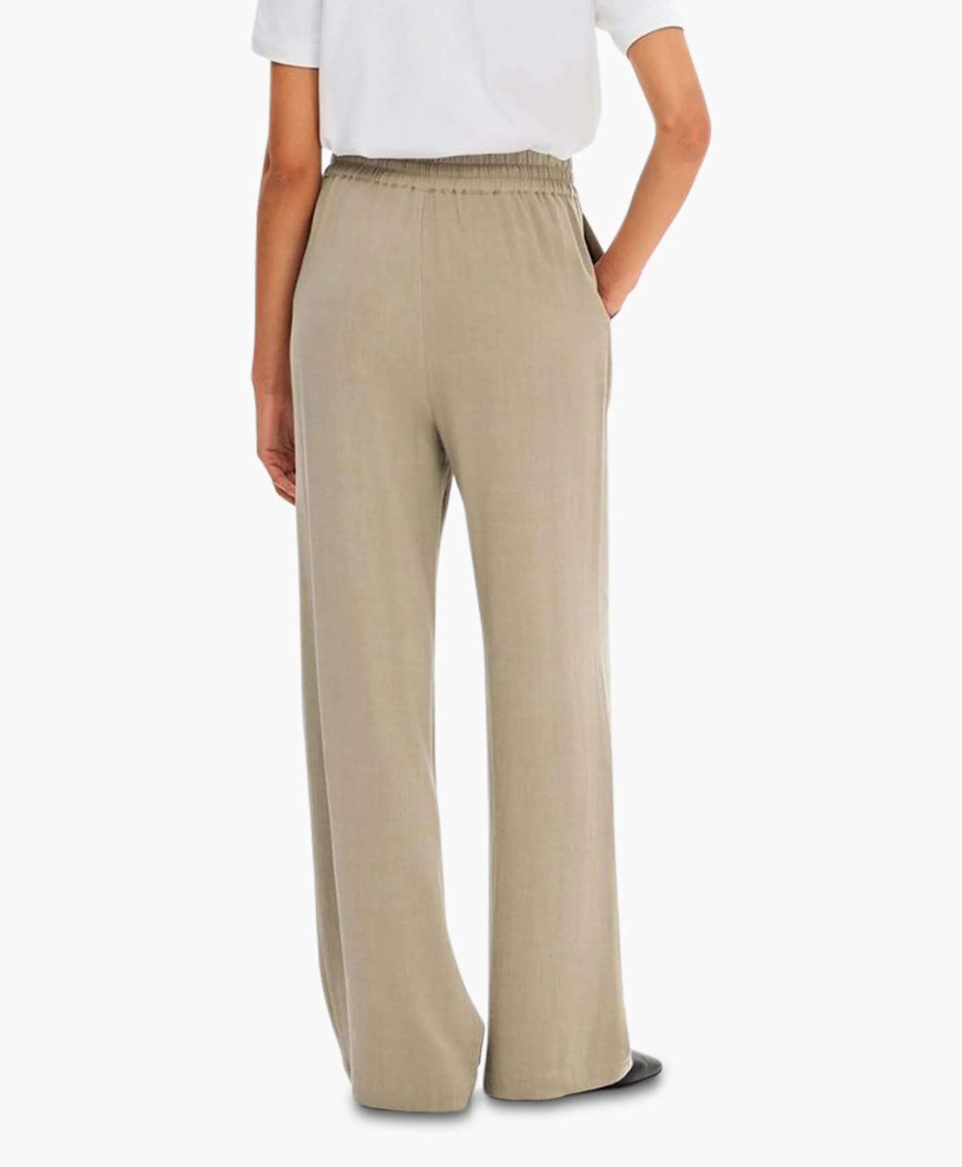 Dames Selected Femme Broeken*Broek Viva-Gulia Mw Long Linen Pant No Licht Grijs