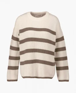 Dames Selected Femme Truien*Gebreide Trui Bloomie Ls Knit O-Neck B Noos Beige