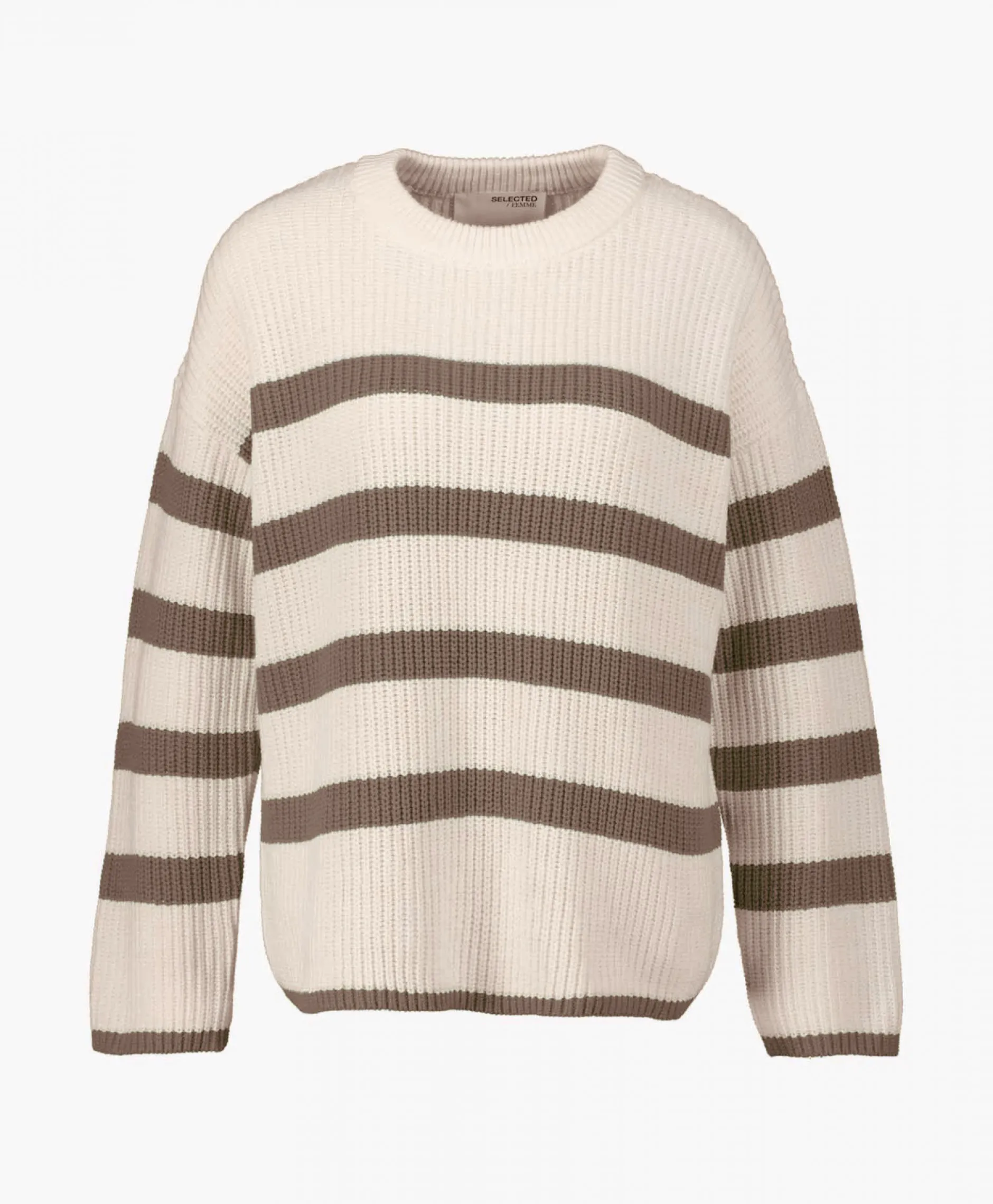 Dames Selected Femme Truien*Gebreide Trui Bloomie Ls Knit O-Neck B Noos Beige