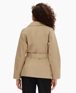 Dames Selected Femme Jassen*Jack Belinda Short Trench Coat Zand