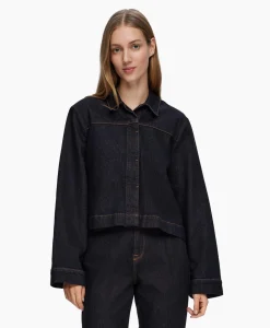 Dames Selected Femme Jassen*Jack Lisa Boxy Denim Jacket D2 Donker Blauw