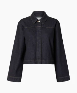Dames Selected Femme Jassen*Jack Lisa Boxy Denim Jacket D2 Donker Blauw