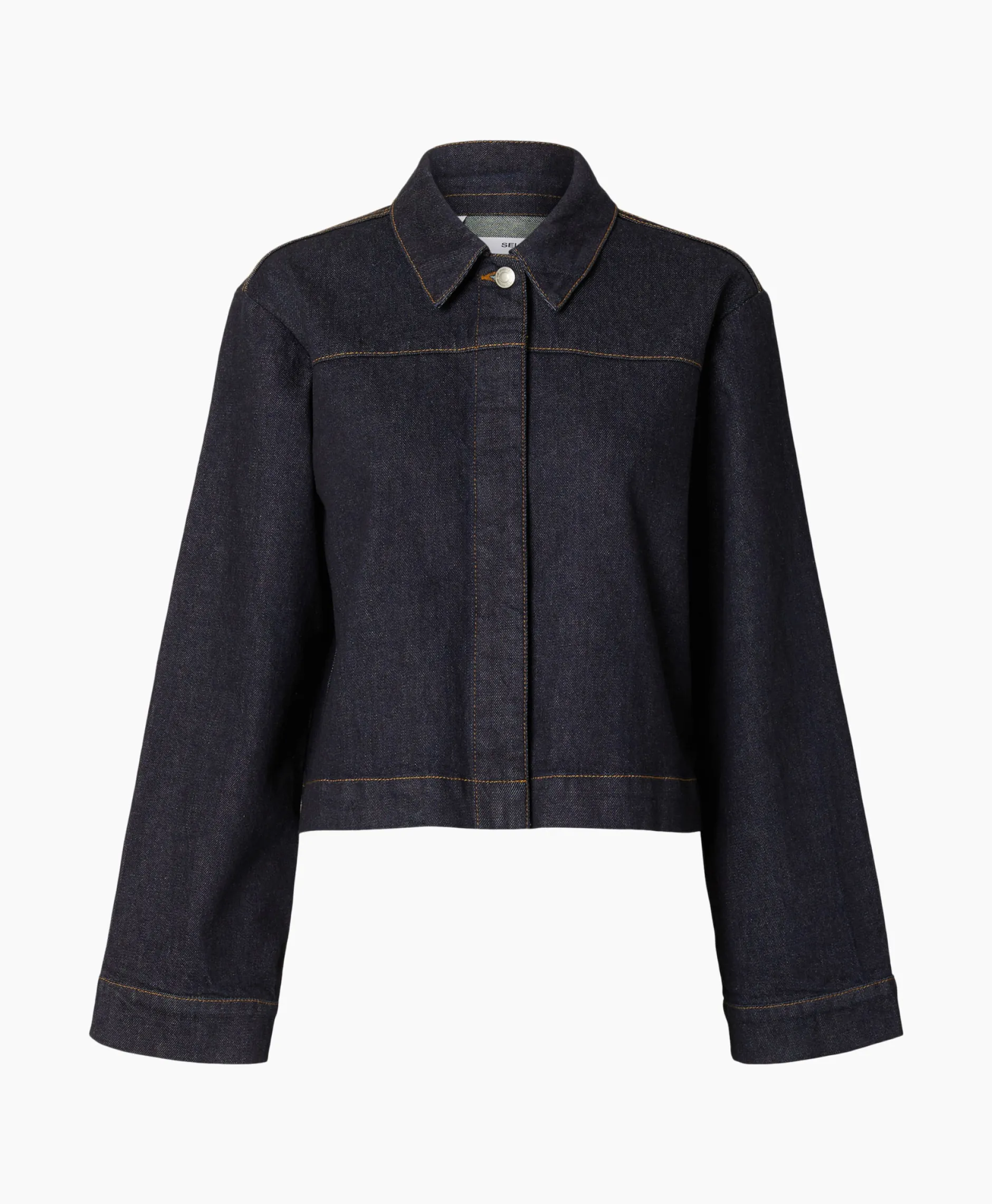 Dames Selected Femme Jassen*Jack Lisa Boxy Denim Jacket D2 Donker Blauw