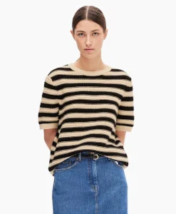 Dames Selected Femme Truien*Pullover Dora Ss Knit O-Neck Goud