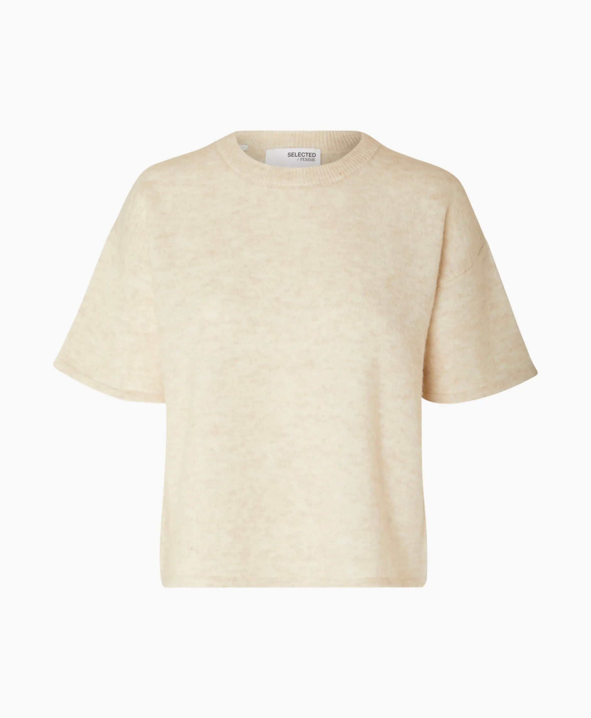 Dames Selected Femme Truien*Pullover Maline-Liliana 2/4 Knit O-Neck N Beige