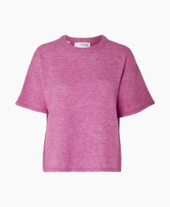 Dames Selected Femme Truien*Pullover Maline-Liliana 2/4 Knit O-Neck N Roze
