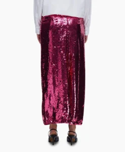 Dames Selected Femme Rokken*Rok Omina Hw Ankle Sequins Skirt B Pink