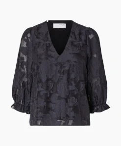 Dames Selected Femme T-Shirts & Tops*Top Cathi-Sadie 3/4 Ff Donker Blauw