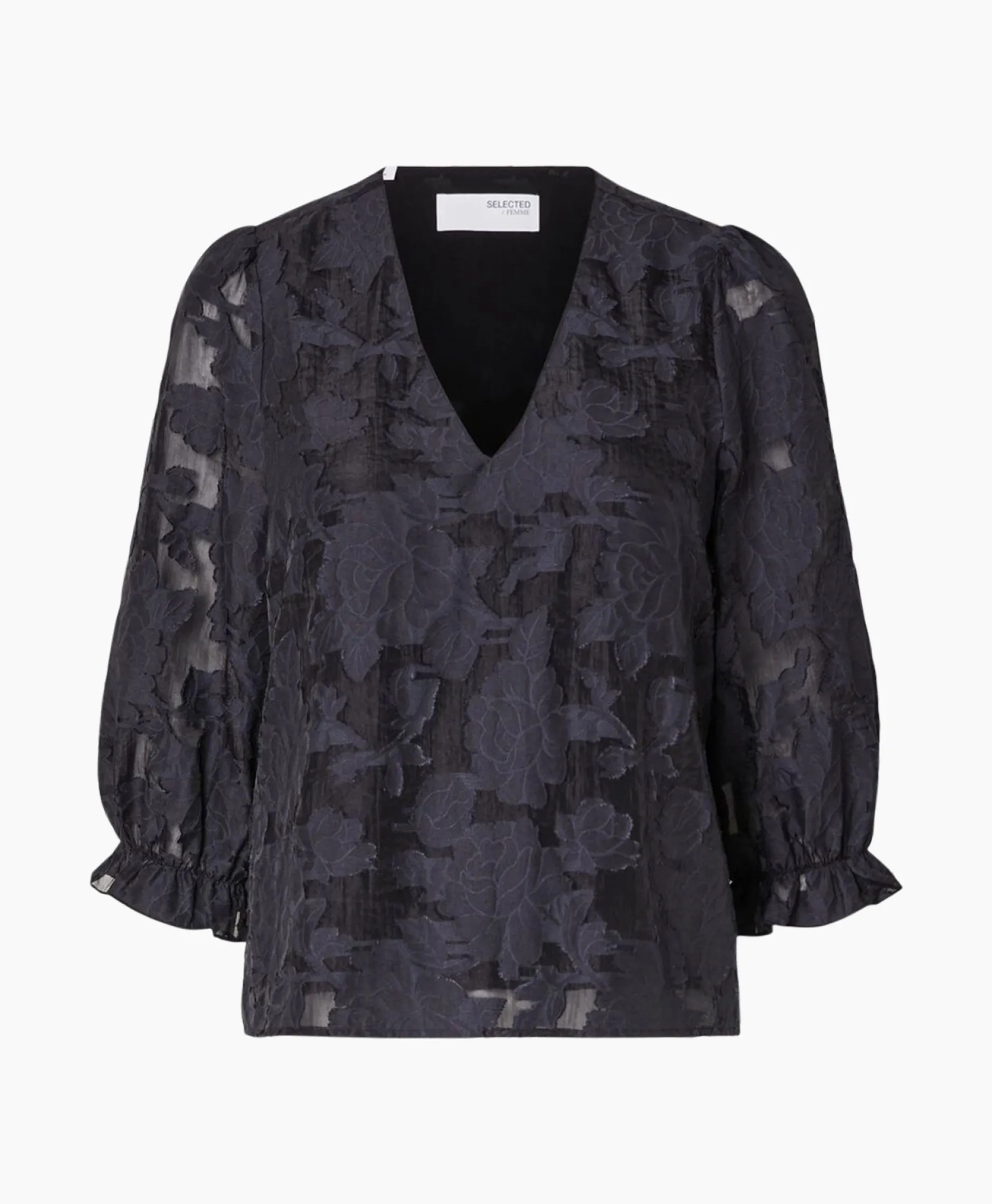 Dames Selected Femme T-Shirts & Tops*Top Cathi-Sadie 3/4 Ff Donker Blauw