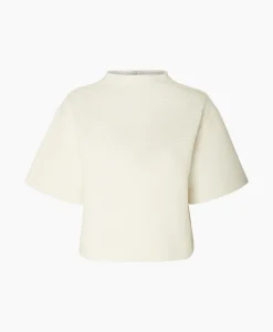 Dames Selected Femme T-Shirts & Tops*T-Shirt Korte Mouw Frankie 2/4 T-Neck Wit