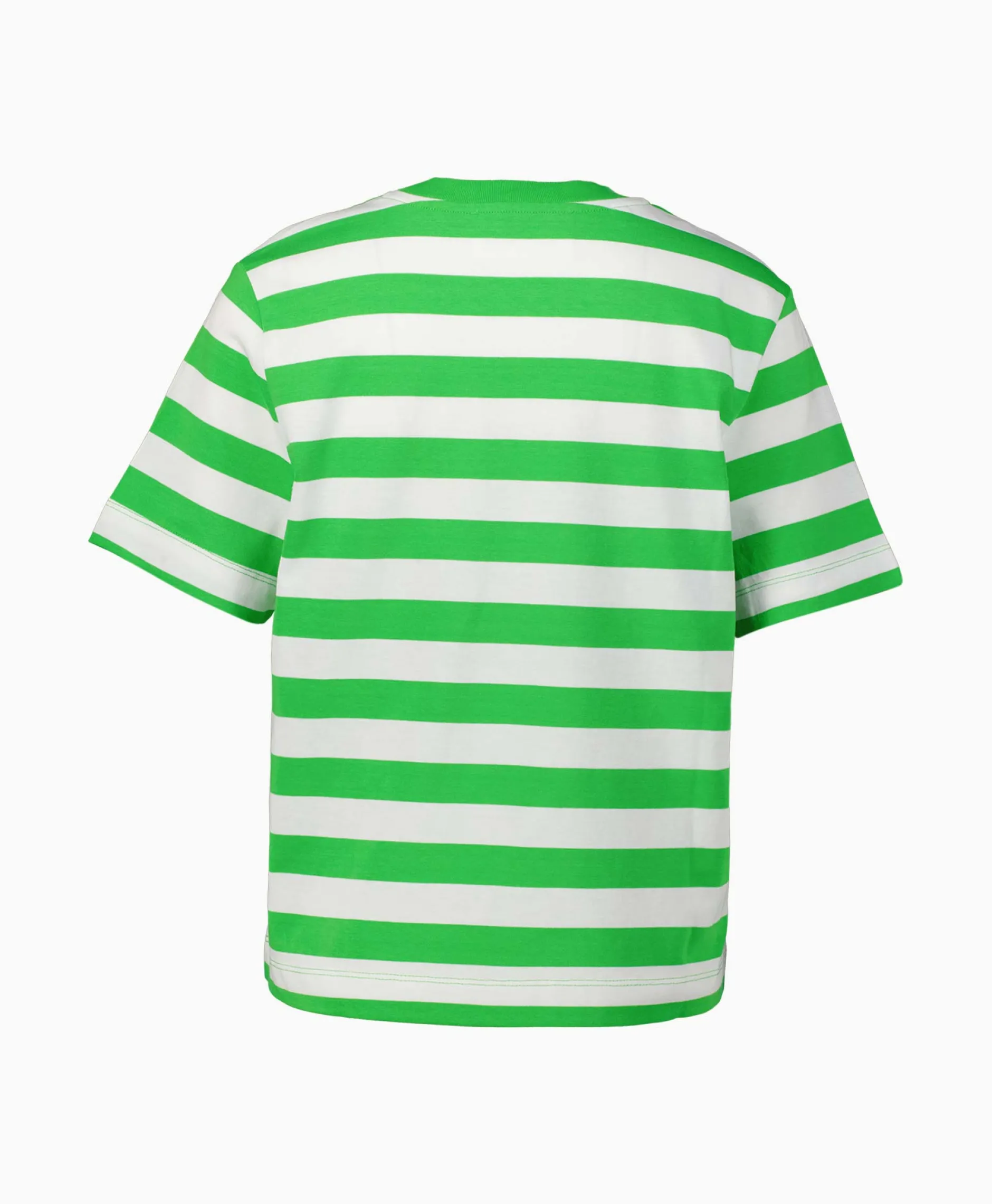 Dames Selected Femme T-Shirts & Tops*T-Shirt Korte Mouw Essential Ss Striped Boxy Tee N Groen