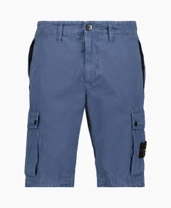 Heren Stone Island Broeken*Korte Broek L11Wa Donker Blauw