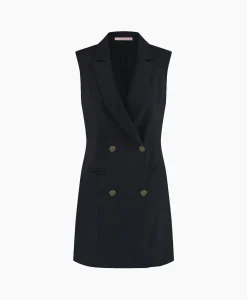 Dames Studio Anneloes Gilets*Blazer Jazzy Bonded Donker Blauw