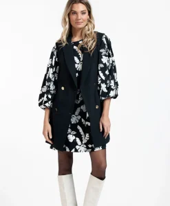 Dames Studio Anneloes Gilets*Blazer Jazzy Bonded Donker Blauw