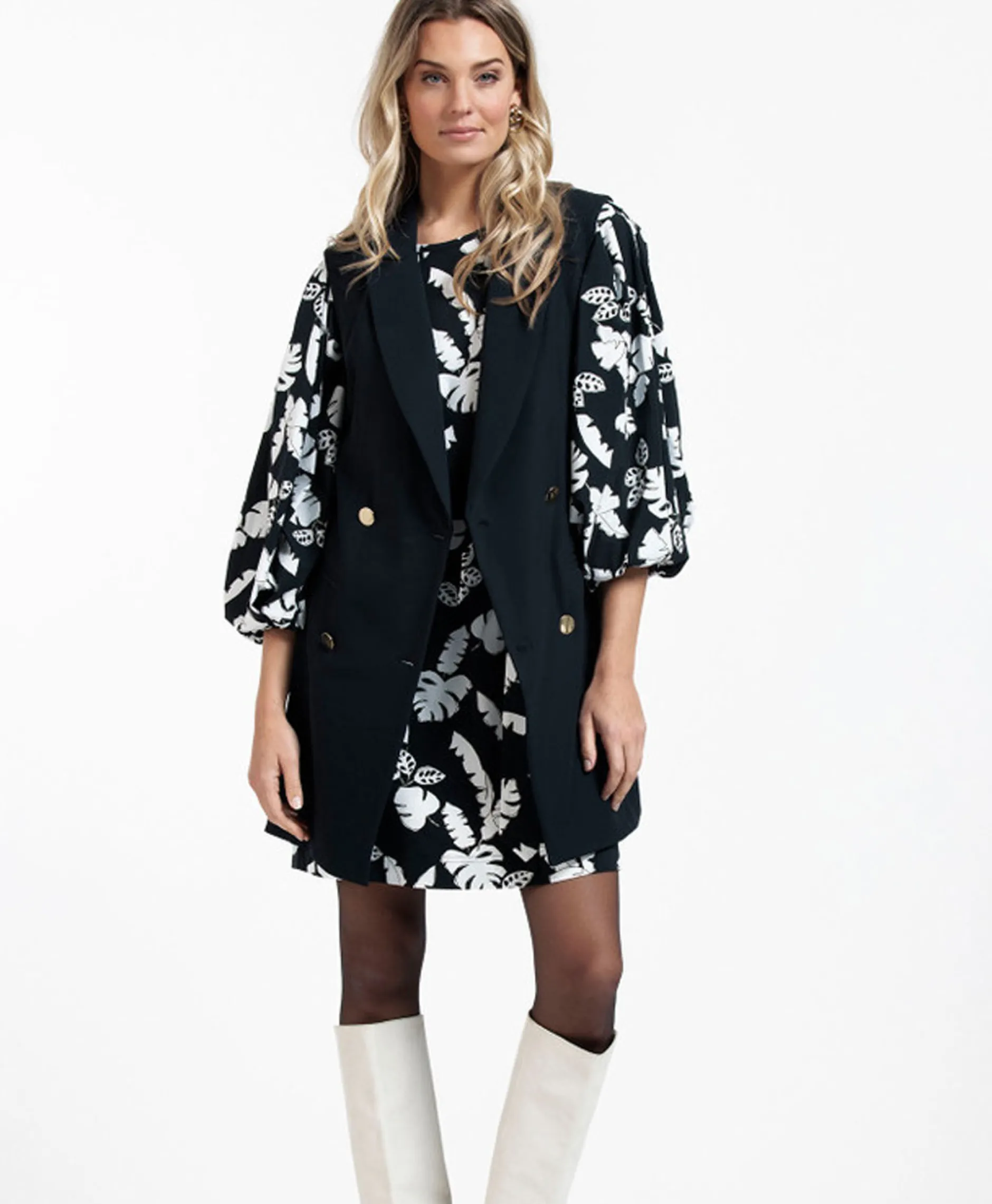 Dames Studio Anneloes Gilets*Blazer Jazzy Bonded Donker Blauw