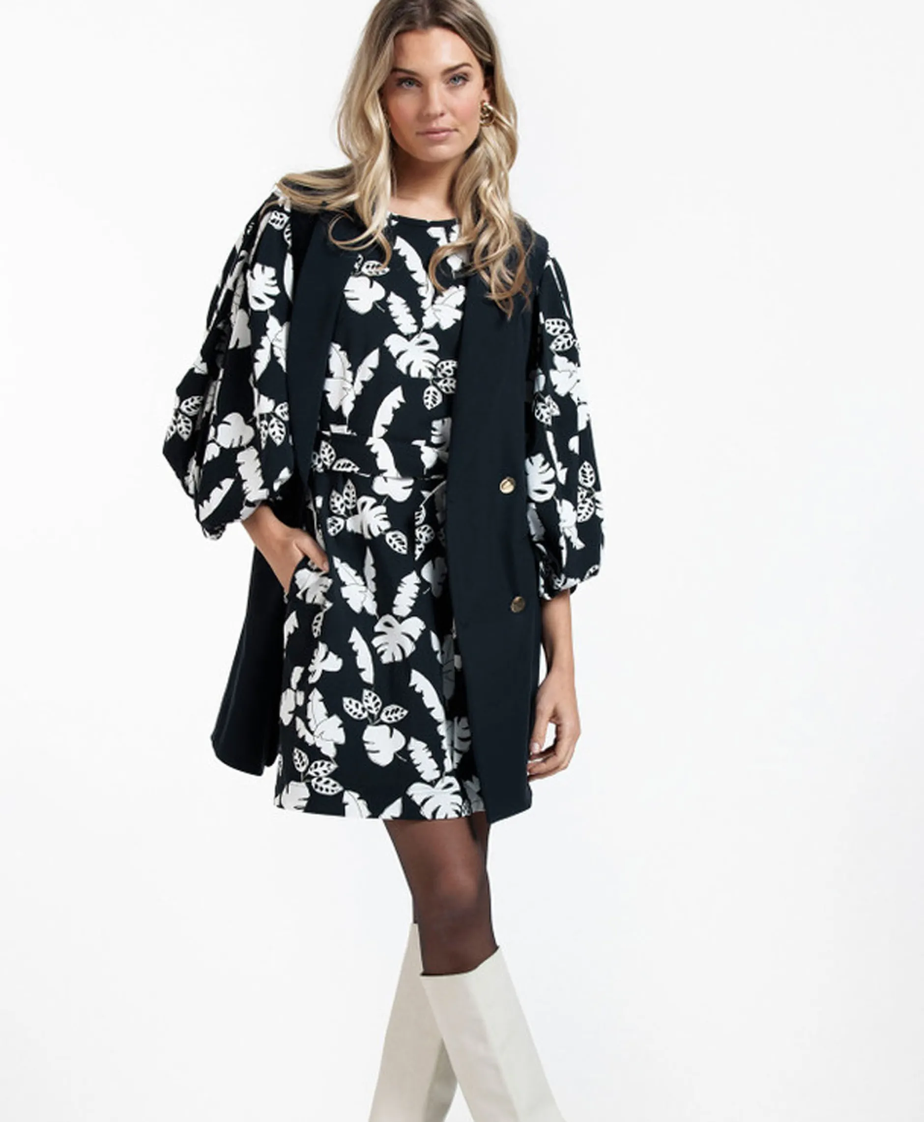 Dames Studio Anneloes Gilets*Blazer Jazzy Bonded Donker Blauw