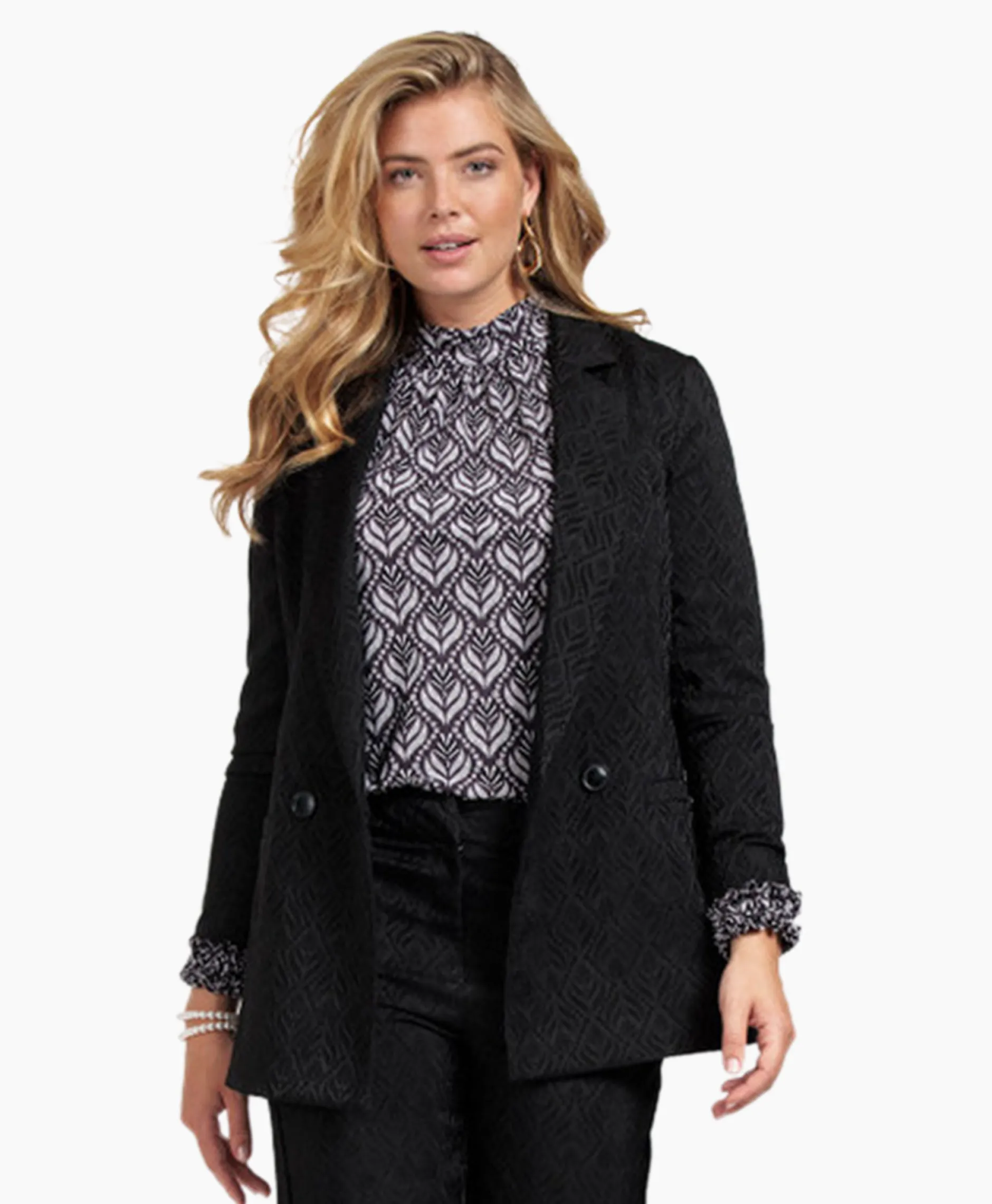 Dames Studio Anneloes Blazers*Blazer Sence Orn. Jacquard Zwart