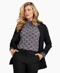 Dames Studio Anneloes Blazers*Blazer Sence Orn. Jacquard Zwart