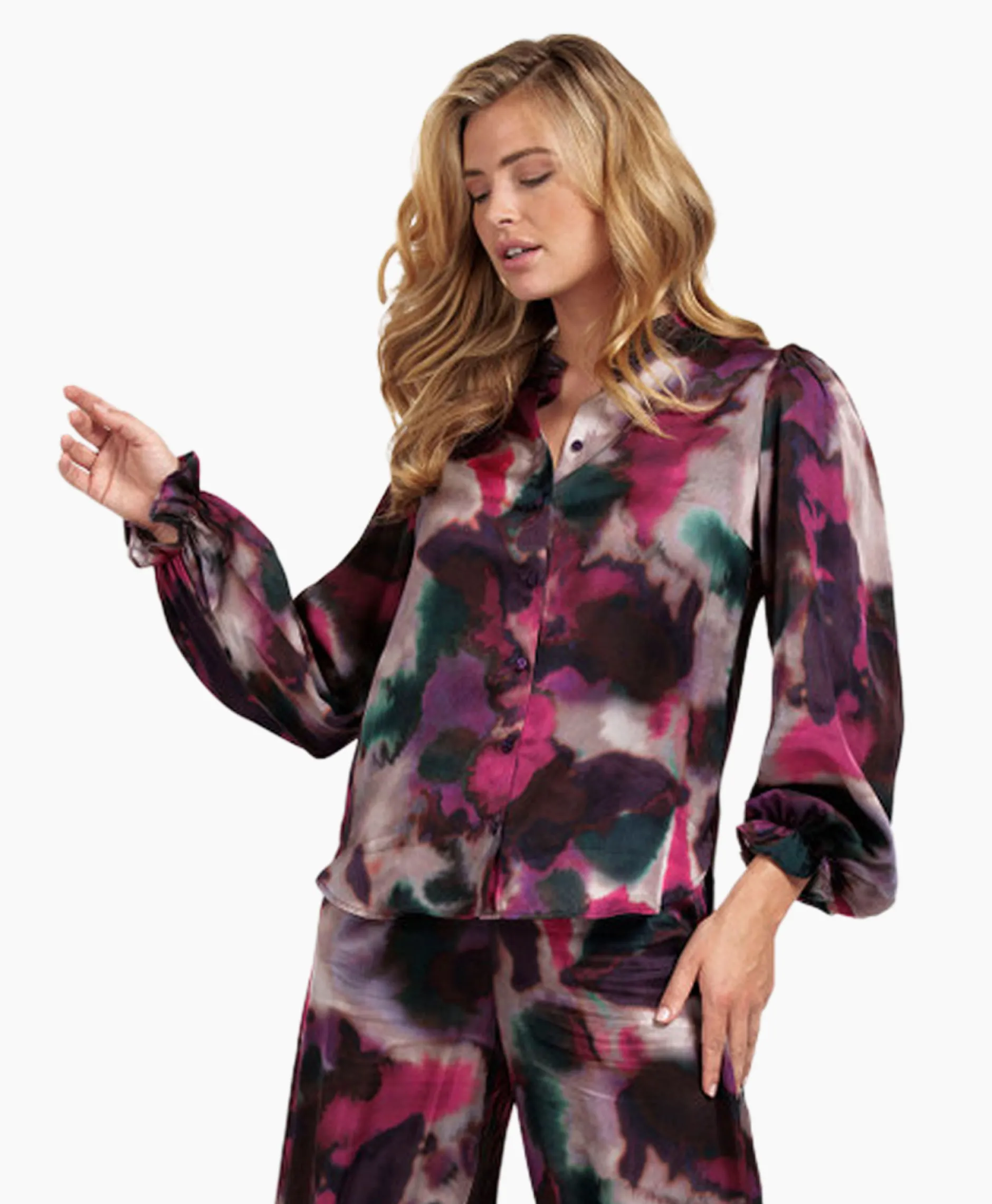 Dames Studio Anneloes Blouses*Blouse Fawn Fading Satin Pink