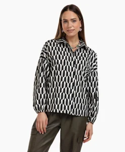 Dames Studio Anneloes Blouses*Blouse Havana Coffee Beans Zwart Dessin