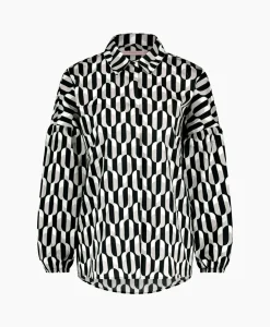 Dames Studio Anneloes Blouses*Blouse Havana Coffee Beans Zwart Dessin