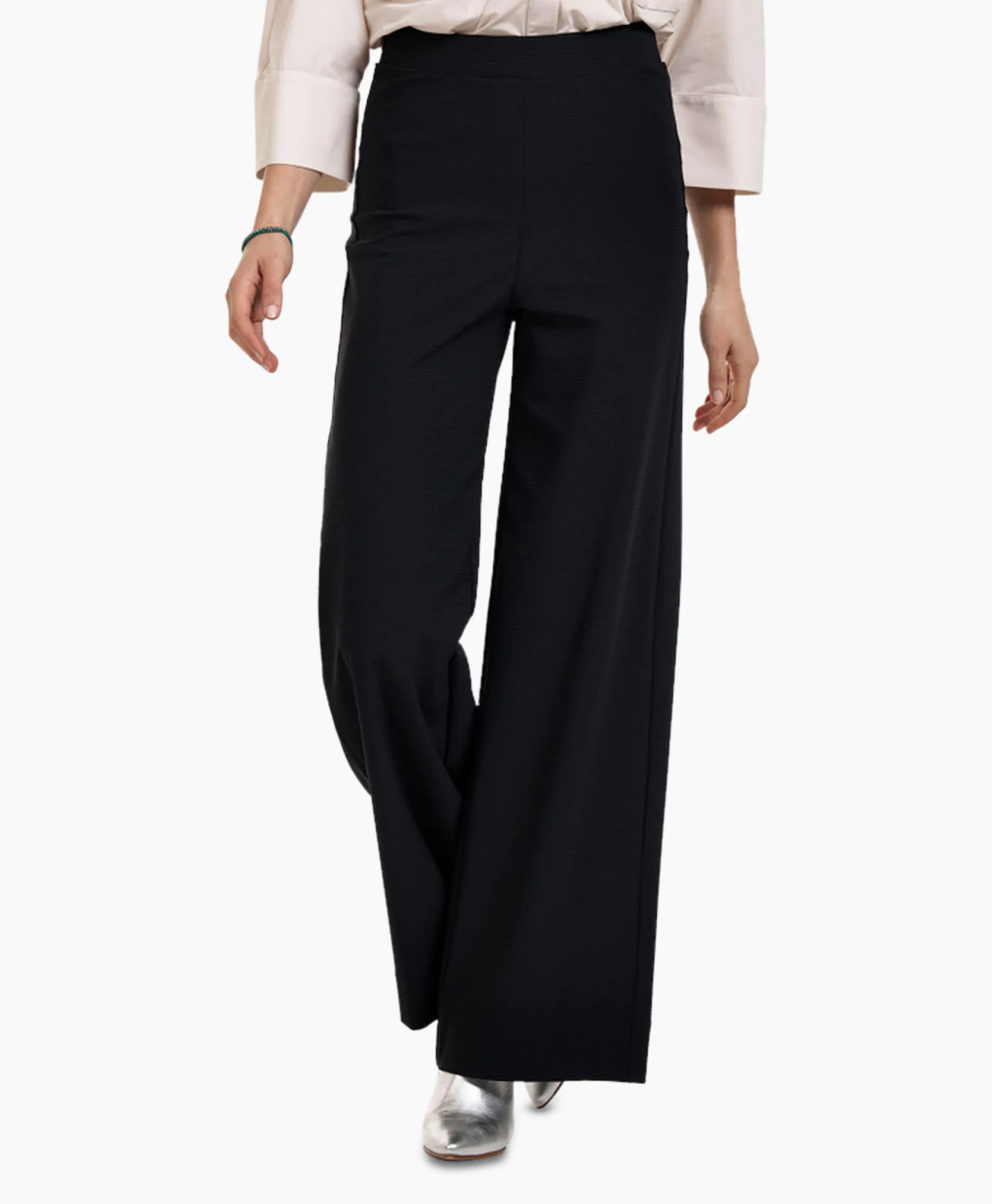 Dames Studio Anneloes Broeken*Broek Alex Bonded Mesh Trousers Zwart Dessin