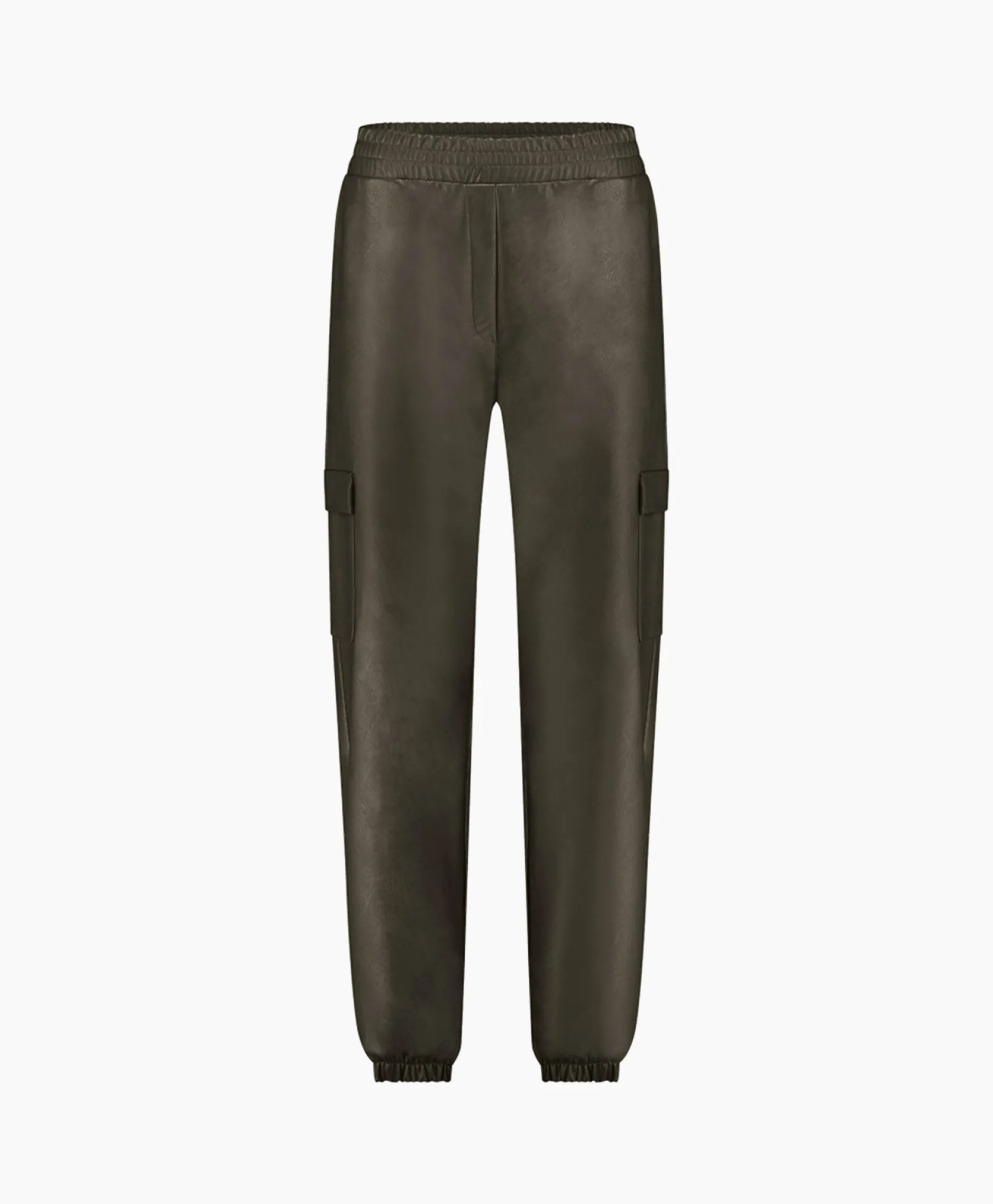 Dames Studio Anneloes Broeken*Broek Evi Leather Cargo Trousers Bruin Dessin