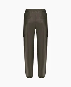 Dames Studio Anneloes Broeken*Broek Evi Leather Cargo Trousers Bruin Dessin