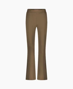Dames Studio Anneloes Broeken*Broek Flair Bonded Trousers Bruin Dessin