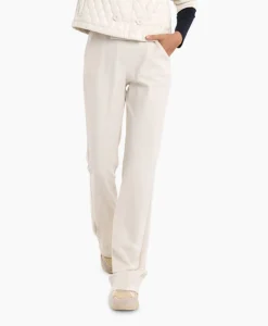 Dames Studio Anneloes Broeken*Broek Flair Long Shiny Bnd Trousers Off White