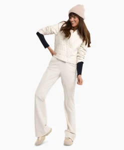 Dames Studio Anneloes Broeken*Broek Flair Long Shiny Bnd Trousers Off White