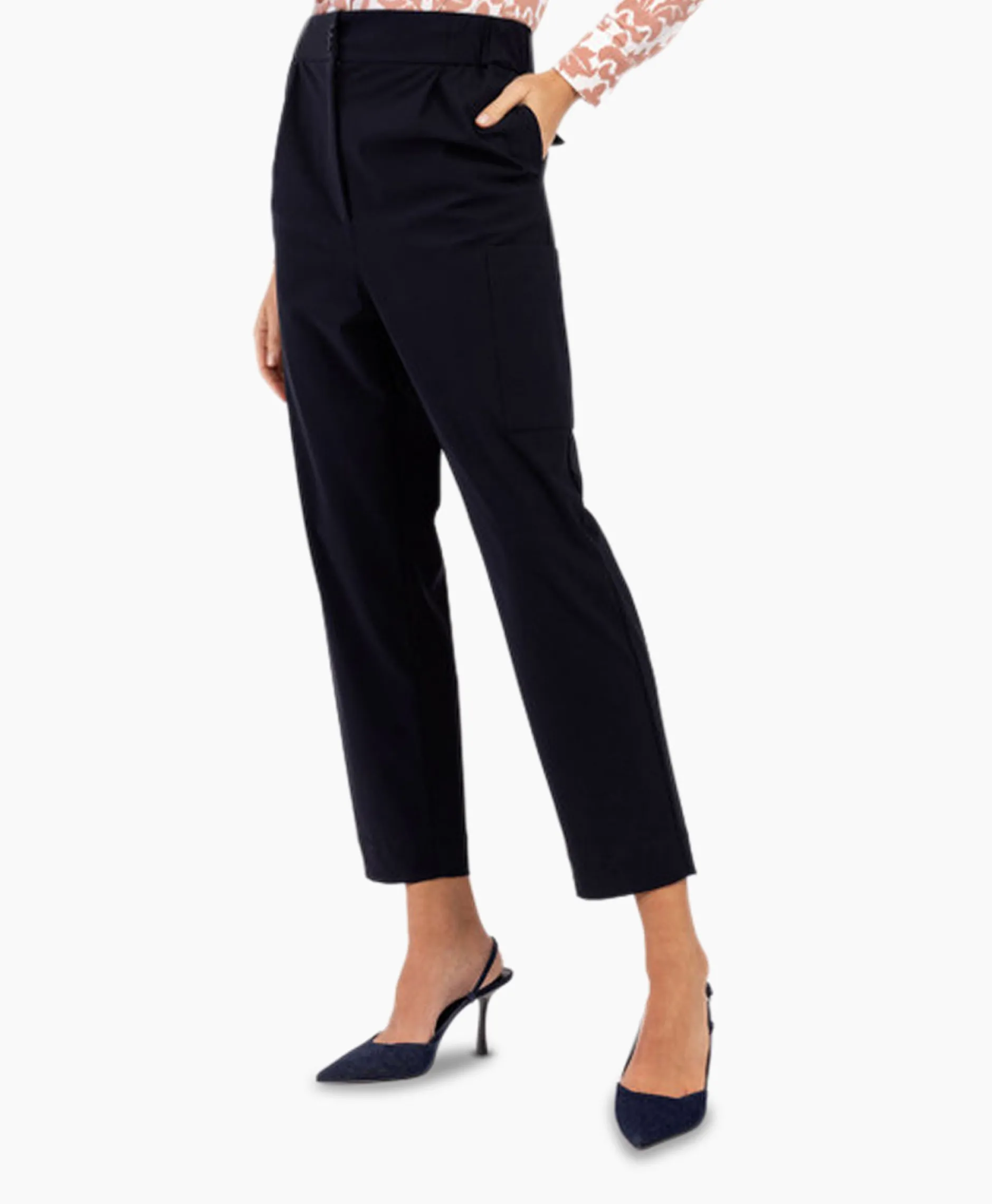 Dames Studio Anneloes Broeken*Broek Janneke Cargo Trousers Donker Blauw