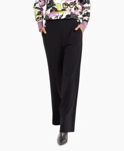 Dames Studio Anneloes Broeken*Broek Jessy Bonded Button Trousers Zwart Dessin