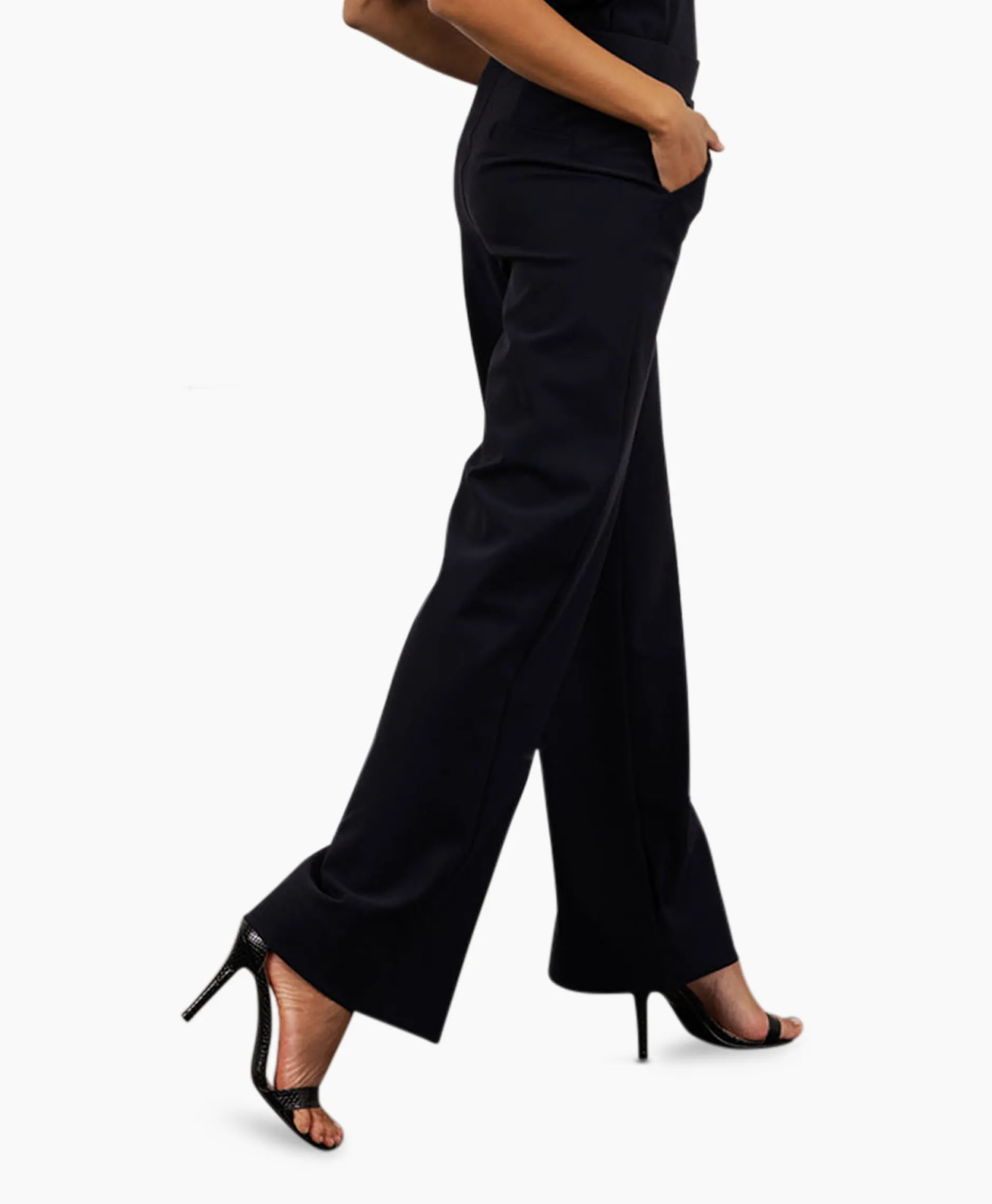 Dames Studio Anneloes Broeken*Broek Lexie Bonded Donker Blauw