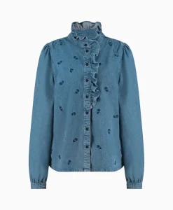 Dames Studio Anneloes Blouses*Broek Lola Embroidery Denim Blouse Jeans