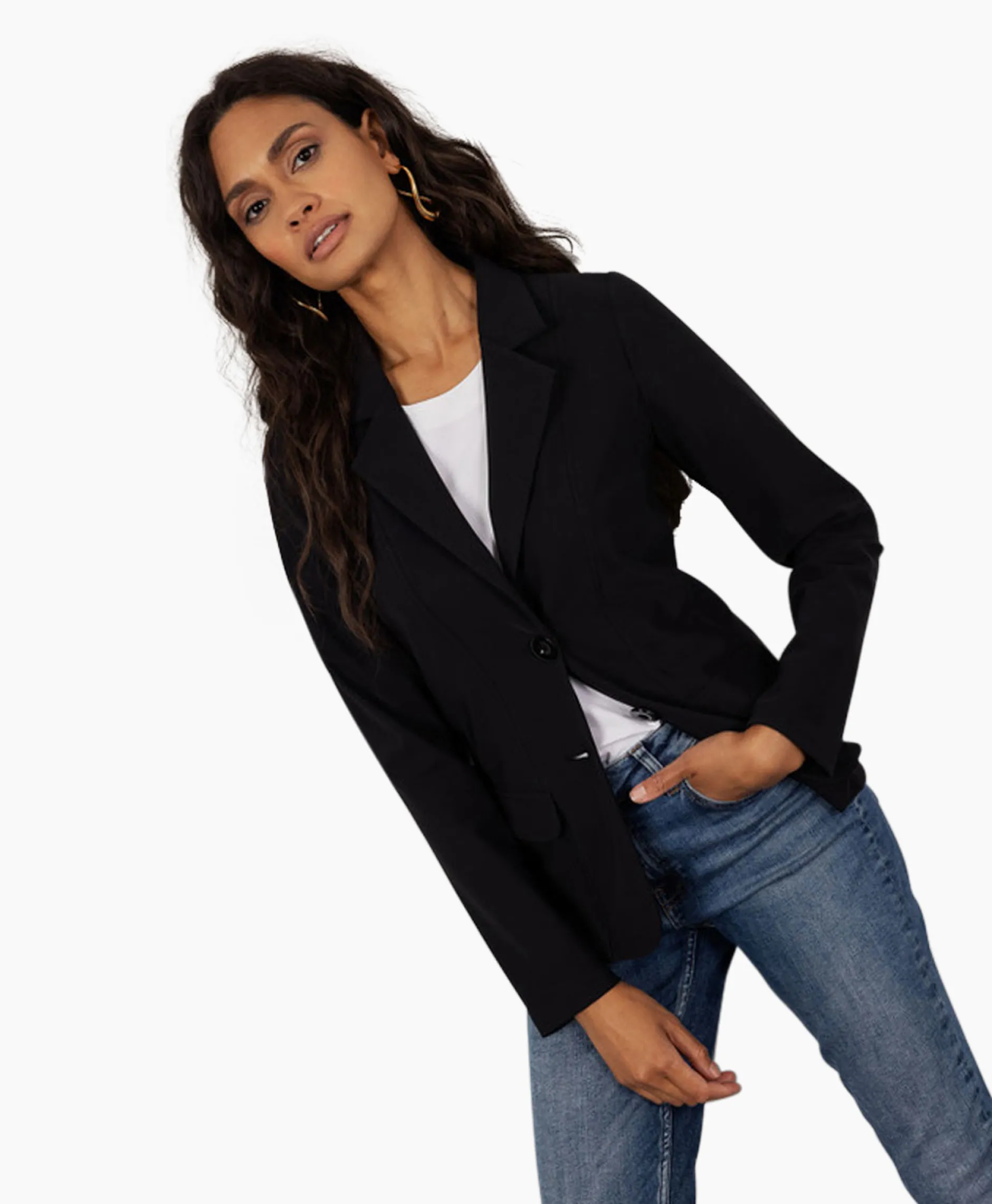 Dames Studio Anneloes Blazers*Jasje Bright Bonded Blazer Zwart