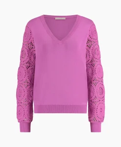 Dames Studio Anneloes Truien*Pullover Dinah Crochet Roze