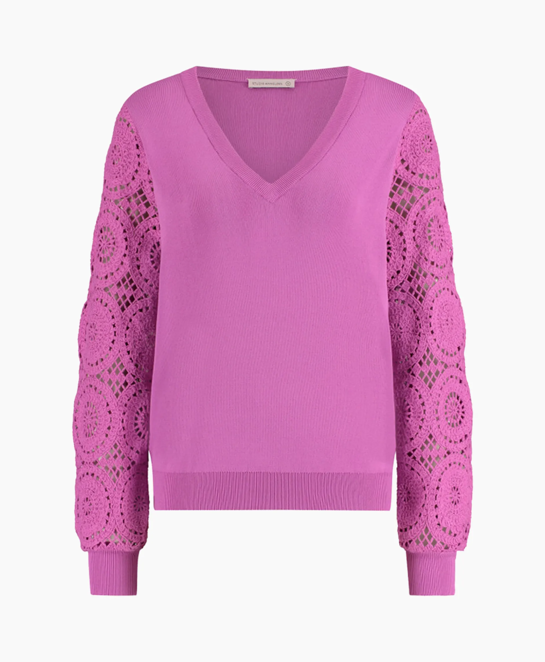 Dames Studio Anneloes Truien*Pullover Dinah Crochet Roze