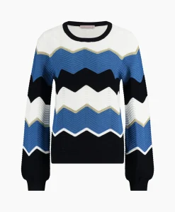 Dames Studio Anneloes Truien*Pullover Isa Zigzag Ajour Ecru