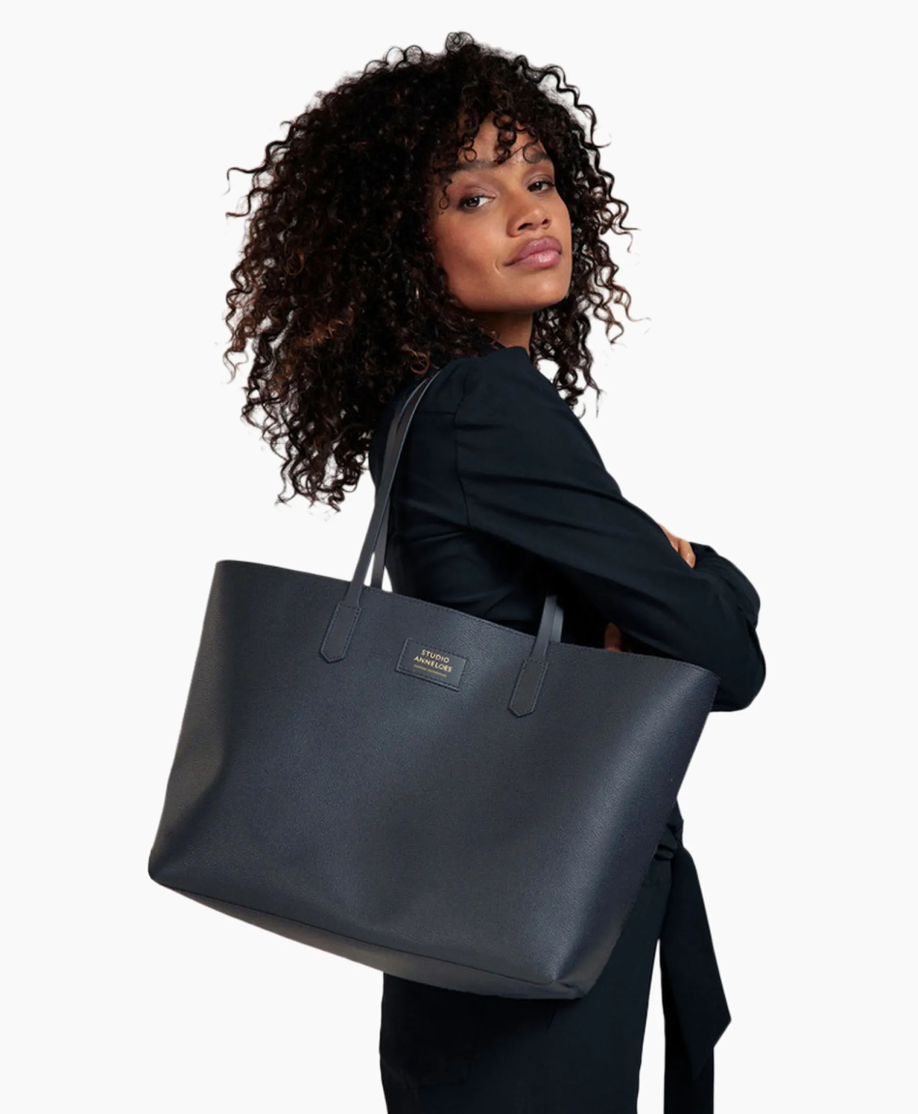 Dames Studio Anneloes Tassen*Sneaker Shopper Sa Solid Donker Blauw