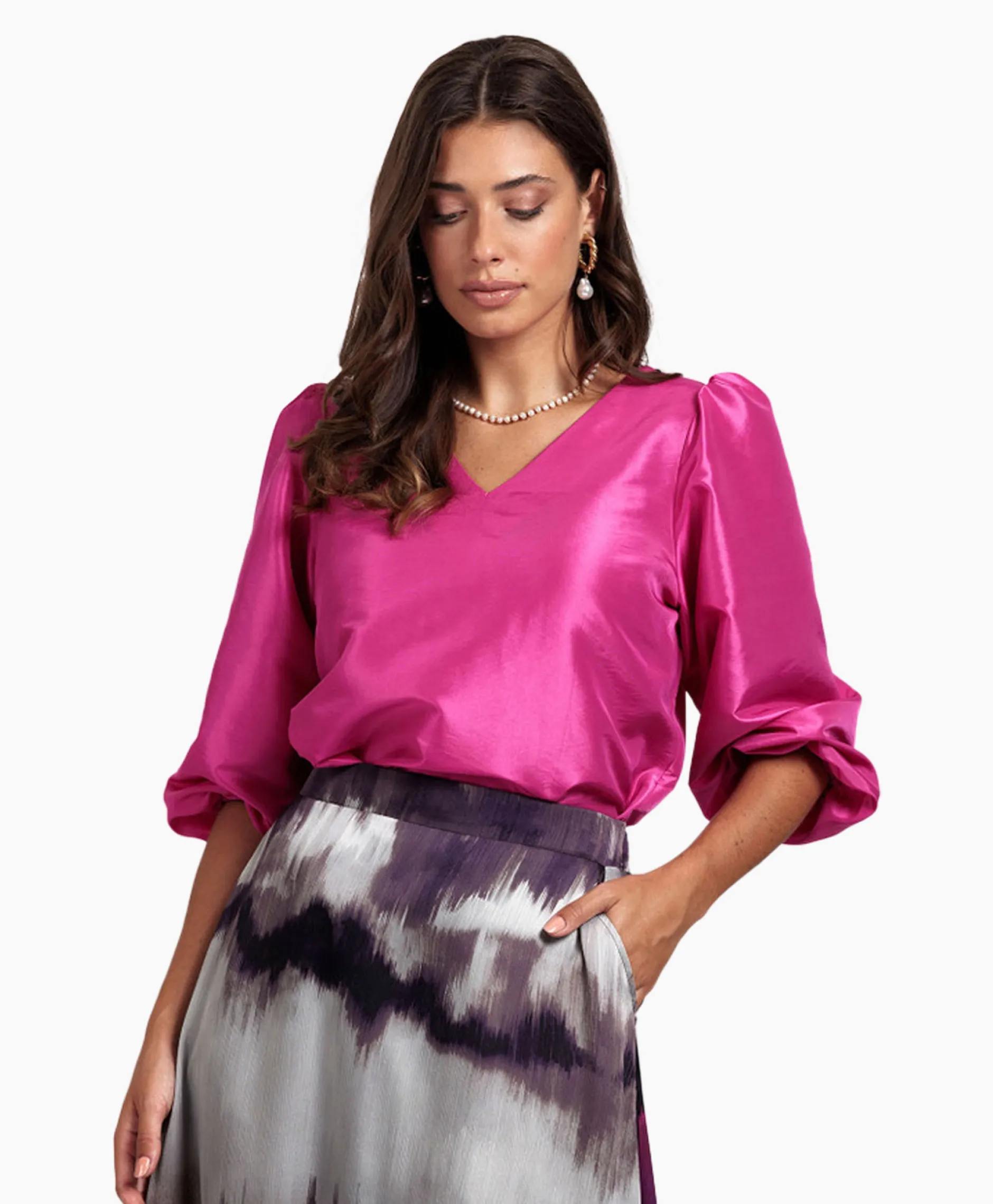 Dames Studio Anneloes T-Shirts & Tops*Top Laudi Taft Paars