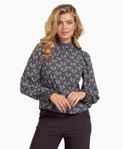 Dames Studio Anneloes T-Shirts & Tops*Top Lysanne Wallpaper Bruin