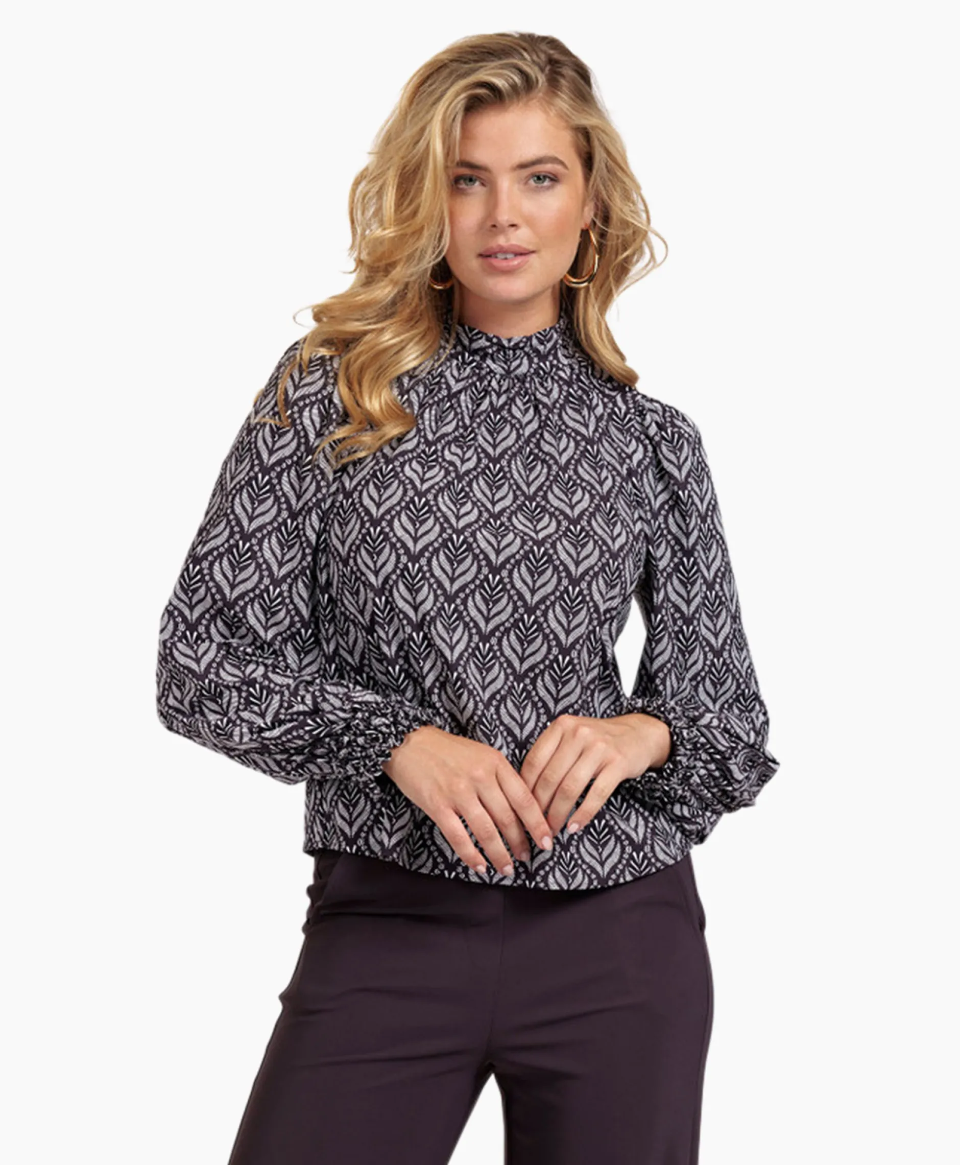 Dames Studio Anneloes T-Shirts & Tops*Top Lysanne Wallpaper Bruin