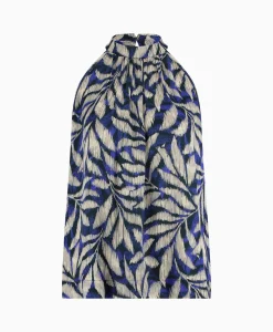 Dames Studio Anneloes T-Shirts & Tops*Top Sara Satin Big Flower Blauw