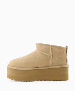Dames Ugg Laarzen*Enkellaars W Classic Ultra Mini Platform Beige
