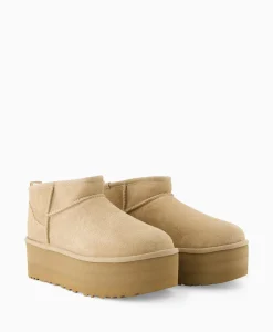 Dames Ugg Laarzen*Enkellaars W Classic Ultra Mini Platform Beige
