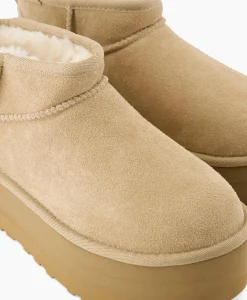 Dames Ugg Laarzen*Enkellaars W Classic Ultra Mini Platform Beige