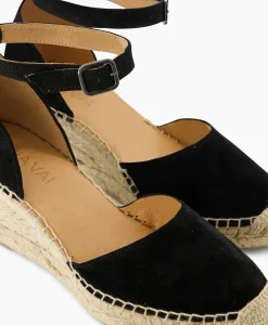 Dames Via Vai Instappers*Espadrille Flora Braid Zwart